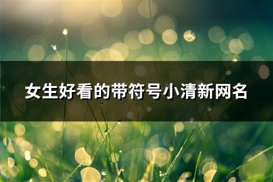 女生好看的带符号小清新网名(共143个)