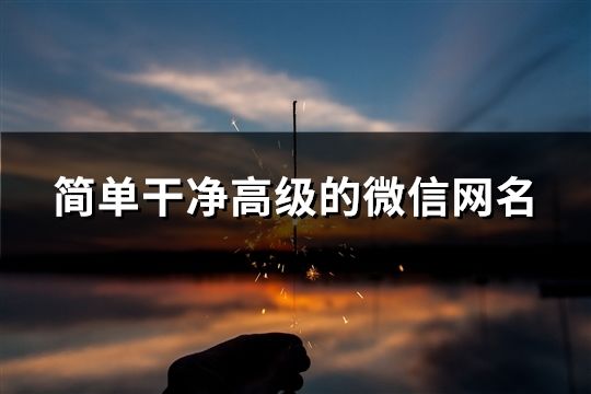 简单干净高级的微信网名(共30个)