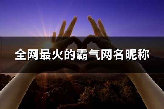 全网最火的霸气网名昵称(精选1089个)