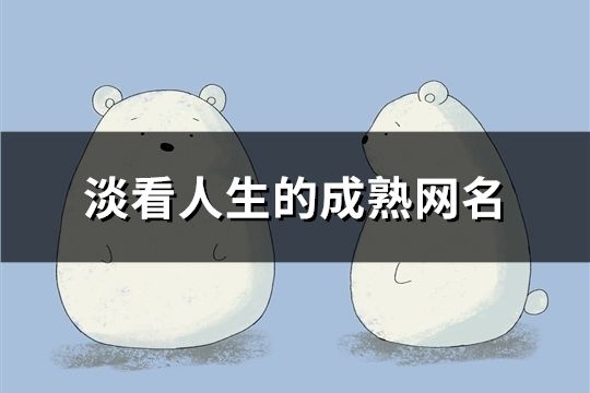 淡看人生的成熟网名(精选734个)