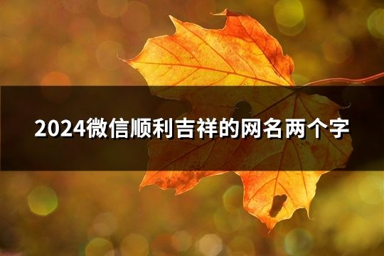 2024微信顺利吉祥的网名两个字(1742个)
