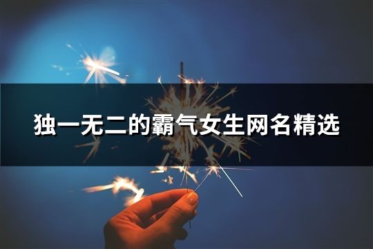 独一无二的霸气女生网名精选(共451个)