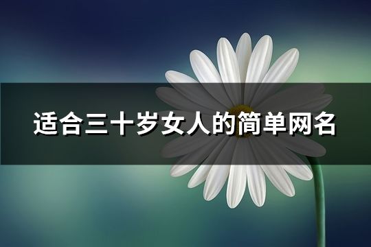 适合三十岁女人的简单网名(精选839个)