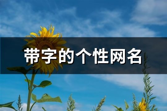 带字的个性网名(66个)