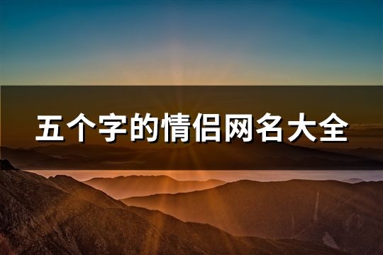 五个字的情侣网名大全(100对)
