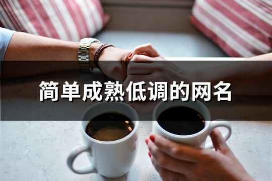 简单成熟低调的网名(精选802个)