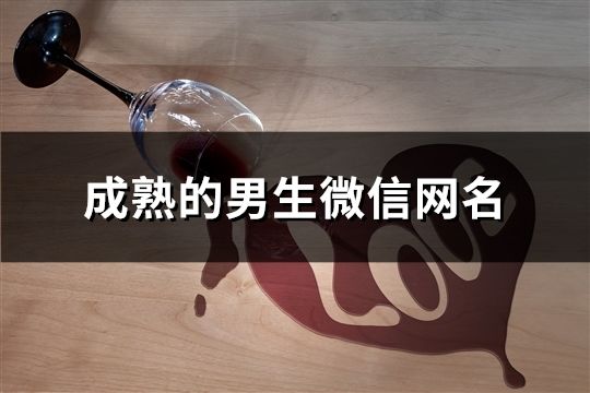 成熟的男生微信网名(精选1782个)