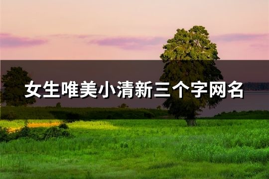 女生唯美小清新三个字网名(共569个)