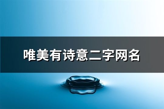 唯美有诗意二字网名(共663个)