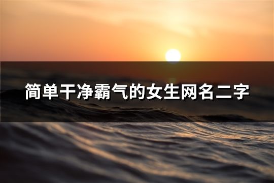 简单干净霸气的女生网名二字(694个)