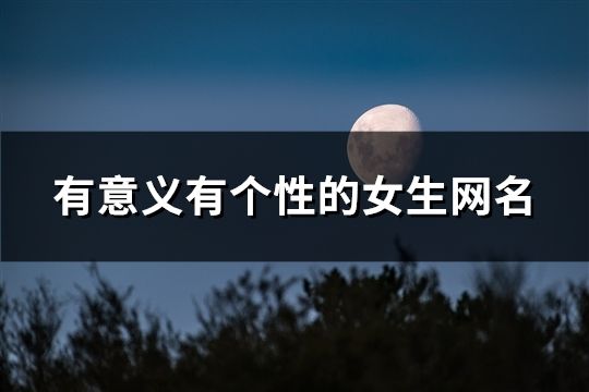 有意义有个性的女生网名(1322个)