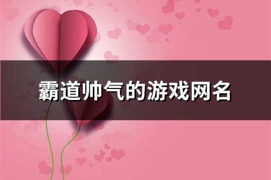 霸道帅气的游戏网名(共1049个)