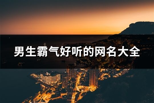 男生霸气好听的网名大全(共610个)