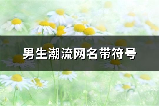 男生潮流网名带符号(精选594个)