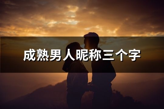 成熟男人昵称三个字(共78个)