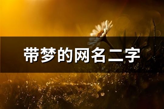 带梦的网名二字(共177个)