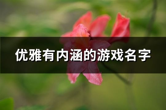 优雅有内涵的游戏名字(共99个)