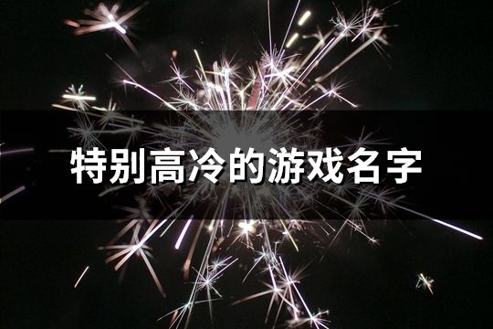 特别高冷的游戏名字(共110个)